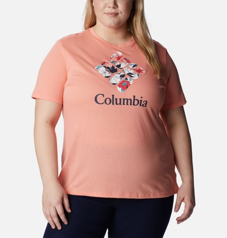 Columbia Bluebird Day Relaxed Crew Neck T-skjorte Dame Korall | Plus Size 64102Y